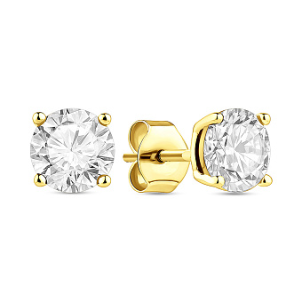 Серебряные пусеты с фианитом и родированием (арт. 7518/247/3ж)