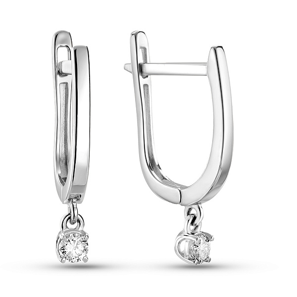 Сережки з білого золота з діамантами (арт. С011499010б) – зображення 1