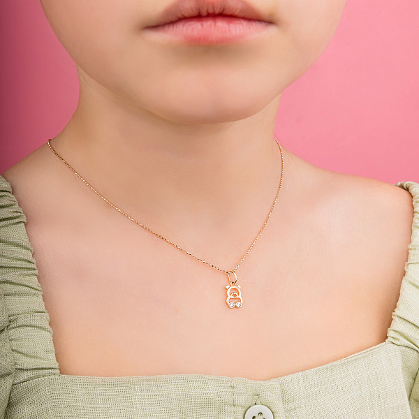 Підвіска з червоного золота Ведмедик з фіанітами (арт. 441287) – зображення 2