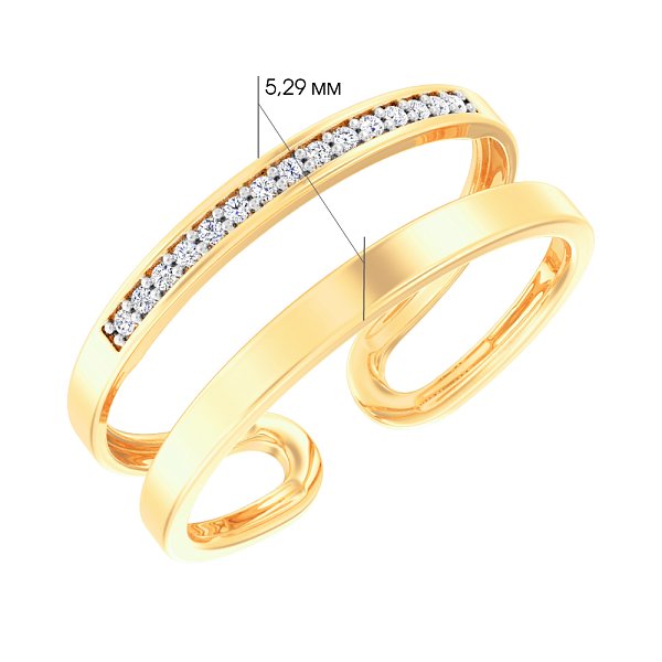 Фаланговое кольцо из желтого золота (арт. 140841жф) – изображение 5