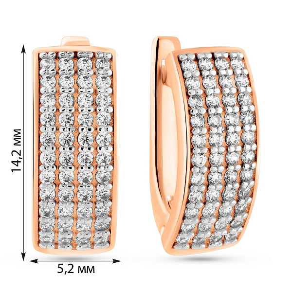 Серьги из красного золота с фианитами (арт. 2191011101) – изображение 4