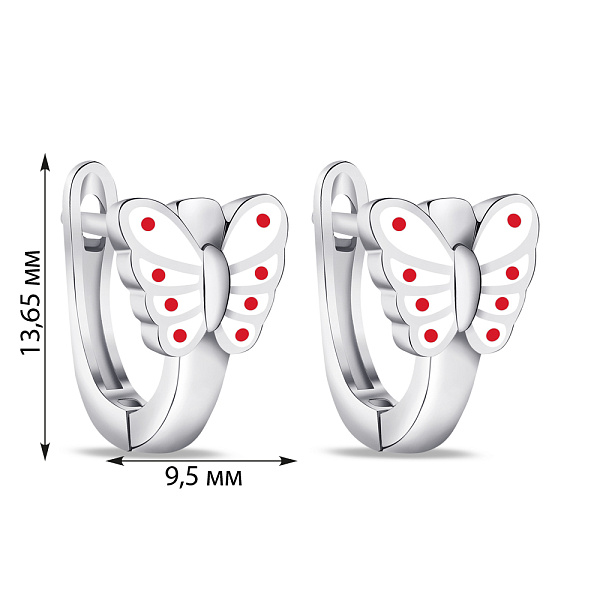 Детские серебряные сережки с эмалью (арт. 7502/4326ебк) – изображение 2
