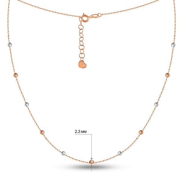 Кольє з червоного і білого золота з кульками (арт. 360178кб) – зображення 9