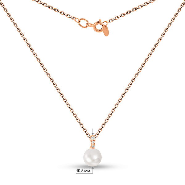 Золотое колье с жемчугом (арт. 352834прлб) – изображение 3