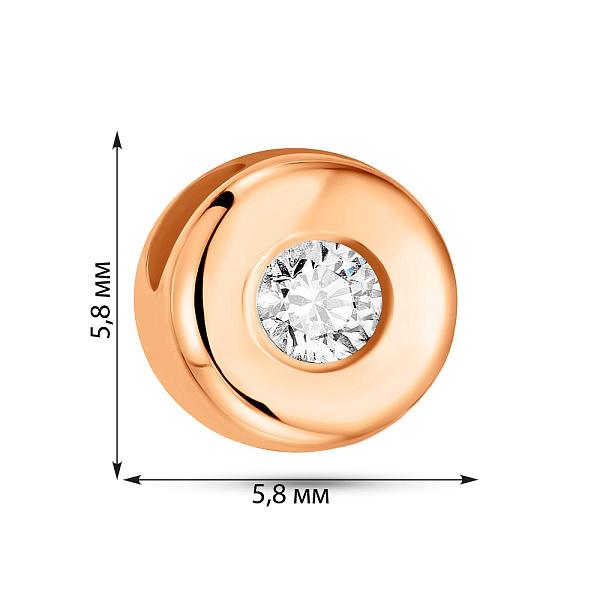Кулон з червоного золота з діамантом (арт. 3103543201) – зображення 2