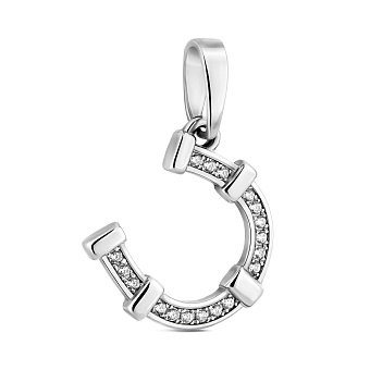 Фото Подвеска Подкова из белого золота с фианитами (арт. 440611б)