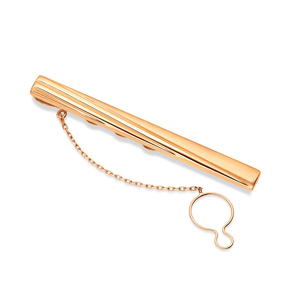 Матовый зажим для галстука из красного золота (арт. 200056м) – изображение 1