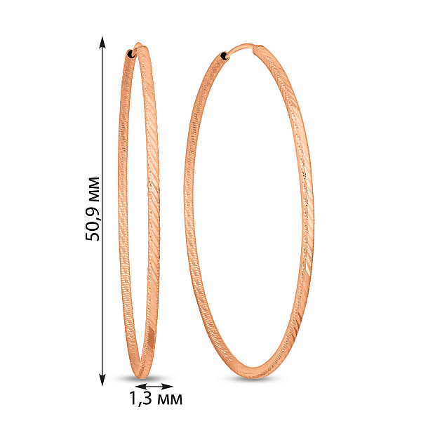 Серьги-кольца из красного золота (арт. 122041/50) – изображение 4