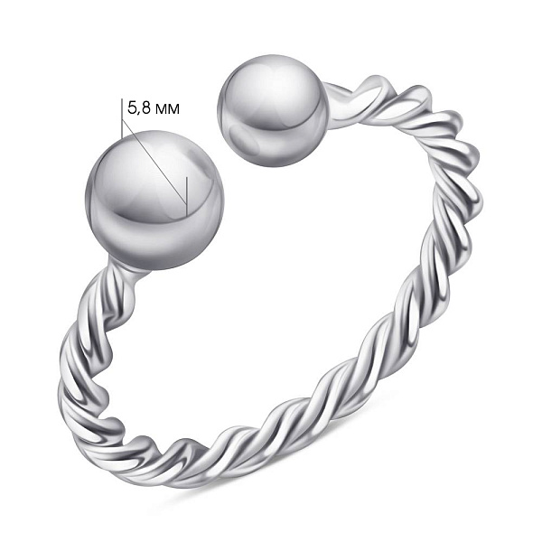 Серебряное кольцо без камней (арт. 7501/6627) – изображение 2