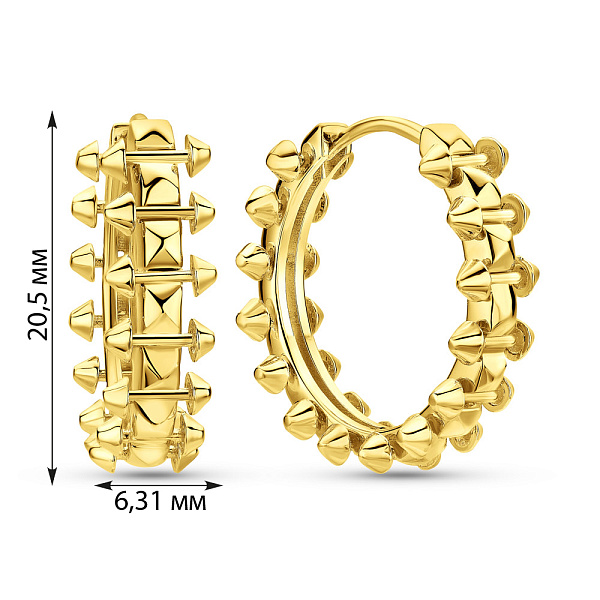 Серьги-кольца из желтого золота (арт. 1091351/20ж) – изображение 5