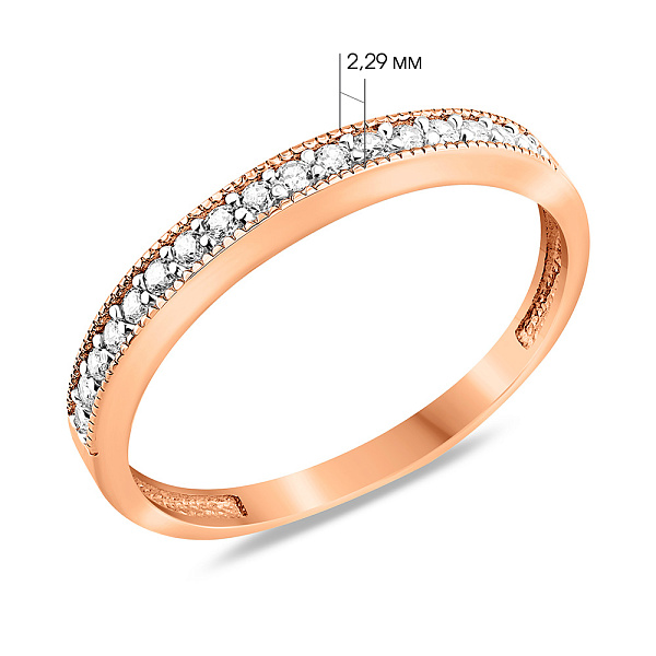 Золотое кольцо с фианитами (арт. 140613) – изображение 4