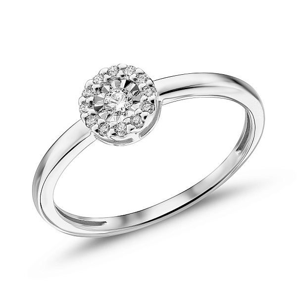 Каблучка з білого золота з діамантами (арт. К011374015б) – зображення 1