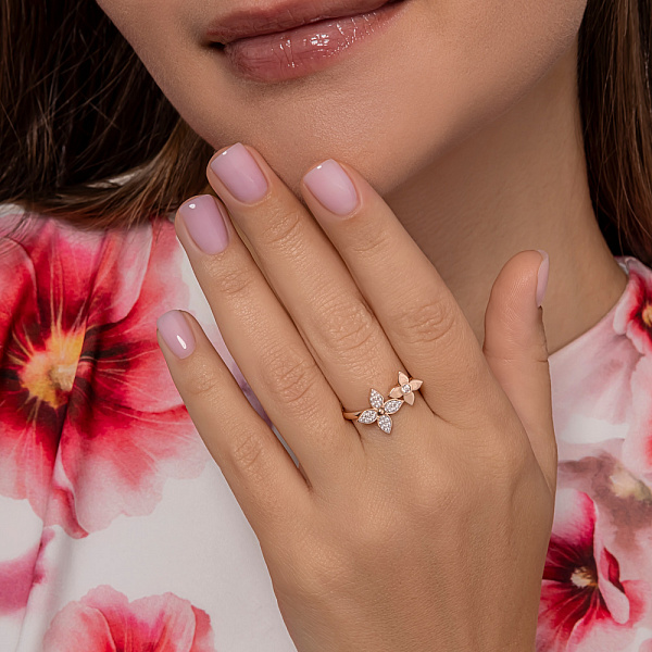 Золотое кольцо с фианитами (арт. 141442) – изображение 4