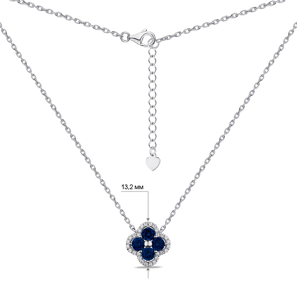 Серебряное колье Клевер с альпинитами и фианитами (арт. 7507/1846ас) – изображение 3
