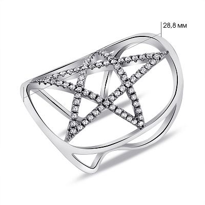 Серебряное кольцо Звезда с фианитами (арт. 05012461)