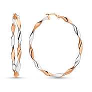 Серьги кольца из красного и белого золота (арт. 108452/55кб)