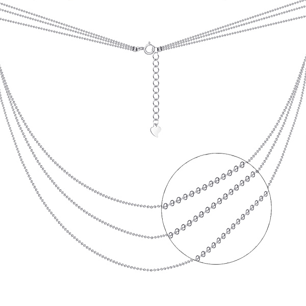 Многослойное колье из серебра (арт. 7507/1219) – изображение 1