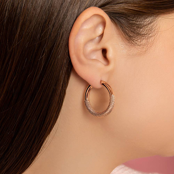 Сережки-кільця з червоного золота (арт. 1091619/25) – зображення 3