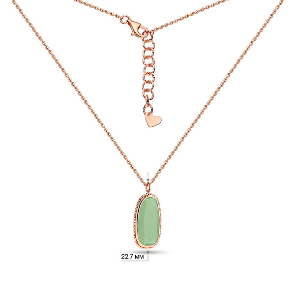 Золотое колье с зеленым кварцем (арт. 352382Пкзм) – изображение 4