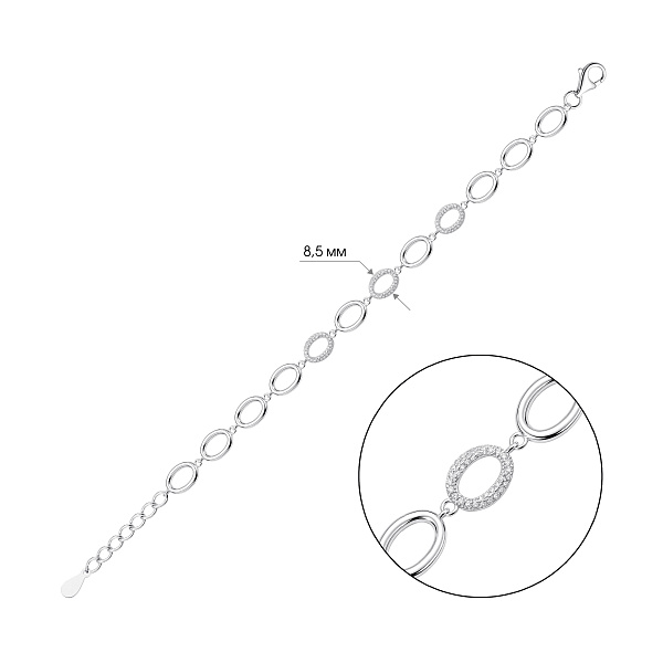 Серебряный браслет с фианитами (арт. 7509/5517) – изображение 2