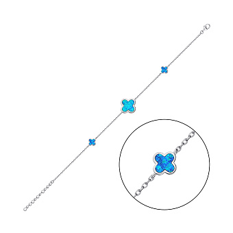 Фото Срібний браслет з опалом (арт. 7509/4643Пос)
