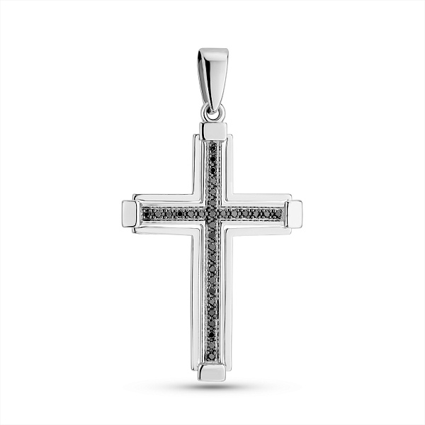 Крестик из белого золота с бриллиантами (арт. П011798010ббч) – изображение 1