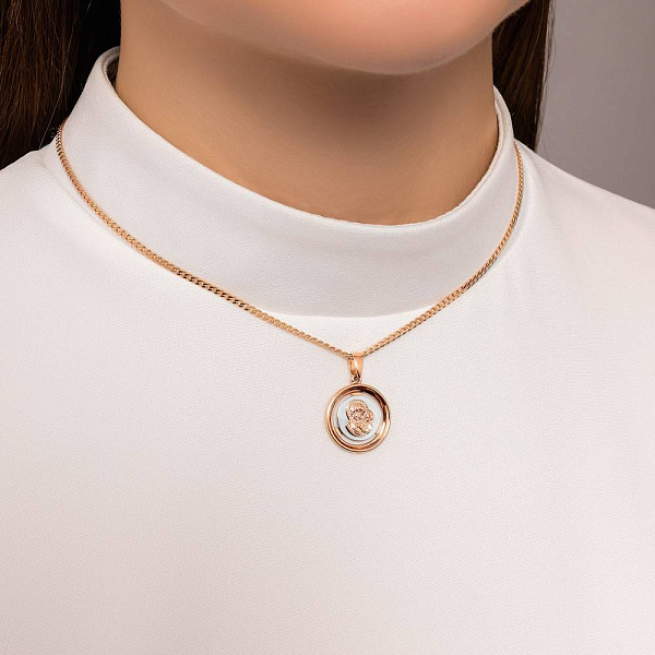 Золотая ладанка иконка Божья Матерь «Казанская» (арт. 440535кб) – изображение 2