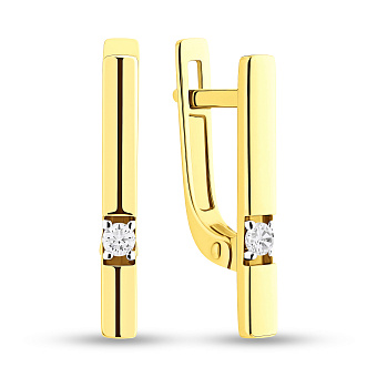 Фото Серьги с фианитами из желтого золота (арт. 111074ж)