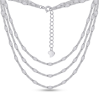 Серебряное многослойное колье (арт. 7507/2228)