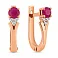 Золотые серьги с рубином и бриллиантами (арт. С011063р) – изображение 1