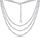Серебряное многослойное колье (арт. 7507/2228) – изображение 1