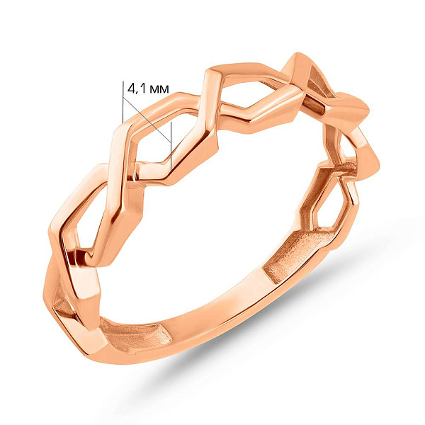 Золотое кольцо Звенья (арт. 1401116) – изображение 3