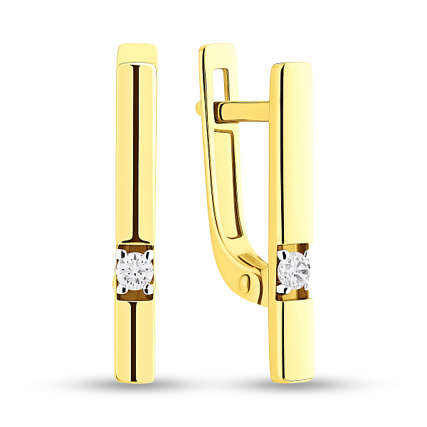Серьги с фианитами из желтого золота (арт. 111074ж) – изображение 1