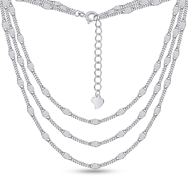 Серебряное многослойное колье (арт. 7507/2228) – изображение 1