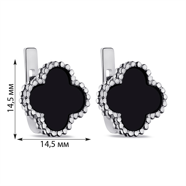 Серебряные серьги Клевер (арт. 7502/610/15осп) – изображение 2