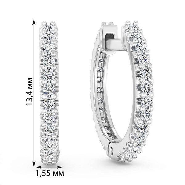 Золотые серьги кольца с бриллиантами (арт. С011483020б) – изображение 2