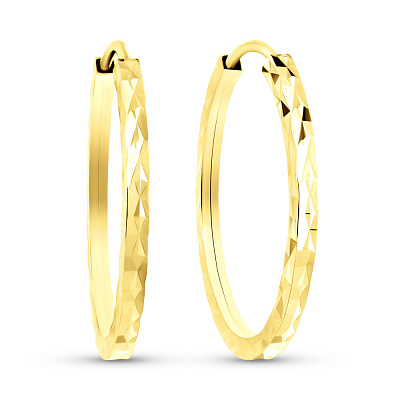 Серьги-кольца из желтого золота  (арт. 122104/30ж)