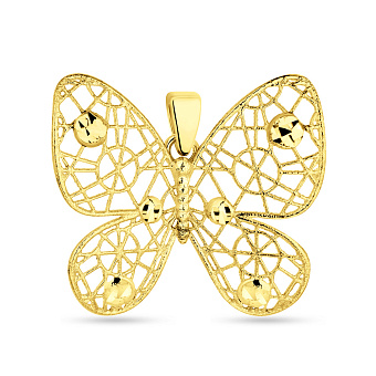 Подвес Francelli из желтого золота в форме бабочки (арт. 424631ж)