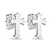 Серьги-пусеты Крестики из серебра без камней (арт. 7518/6900) – изображение 1
