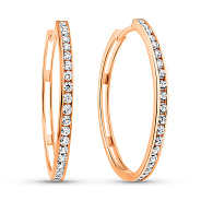 Золотые серьги-кольца с фианитами (арт. 1091256/20)