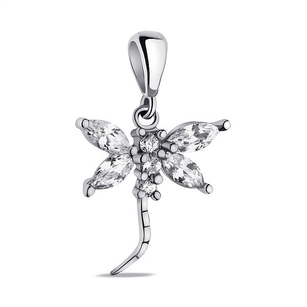 Серебряный подвес Стрекоза с фианитами (арт. 7503/П2Ф/019) – изображение 1