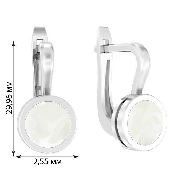 Золотые серьги Лýна с эмалью (арт. 111081/1беп) – изображение 4