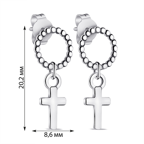 Серебряные серьги-подвески без камней (арт. 7518/6716) – изображение 2