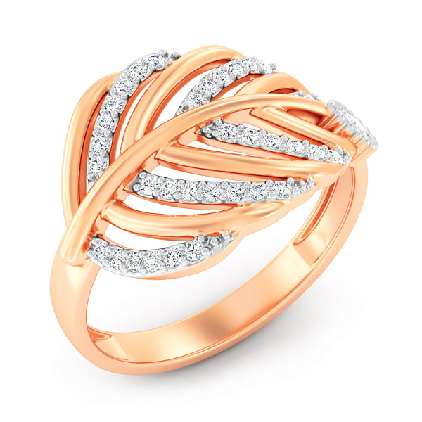 Каблучка з червоного золота з фіанітами (арт. 141336) – зображення 1