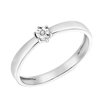 Кольцо из белого золота с бриллиантом (арт. К011071б)