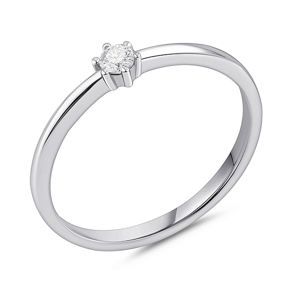 Серебряное кольцо с одним фианитом (арт. 7501/8124) – изображение 1