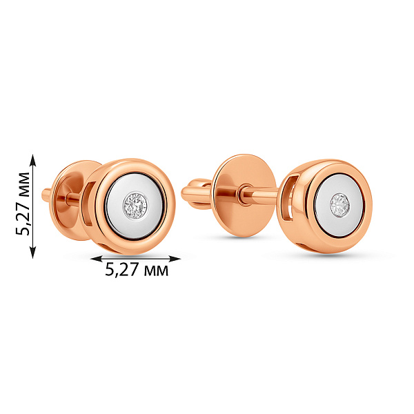 Золоті сережки пусети з діамантами (арт. Т011028) – зображення 3