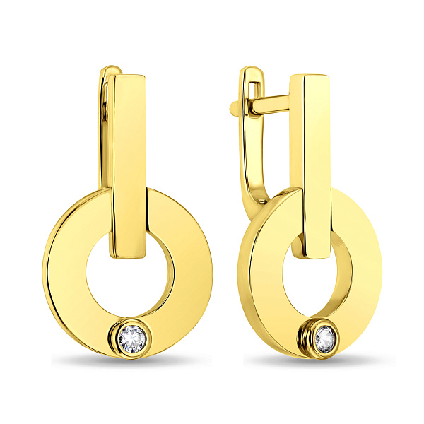 Золоті сережки з фіанітами (арт. 108318ж) – зображення 1