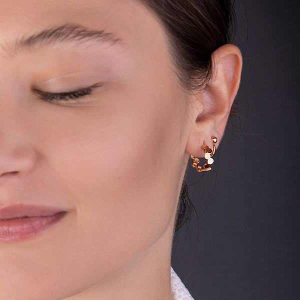 Золотые серьги без камней (арт. 109978/15) – изображение 2