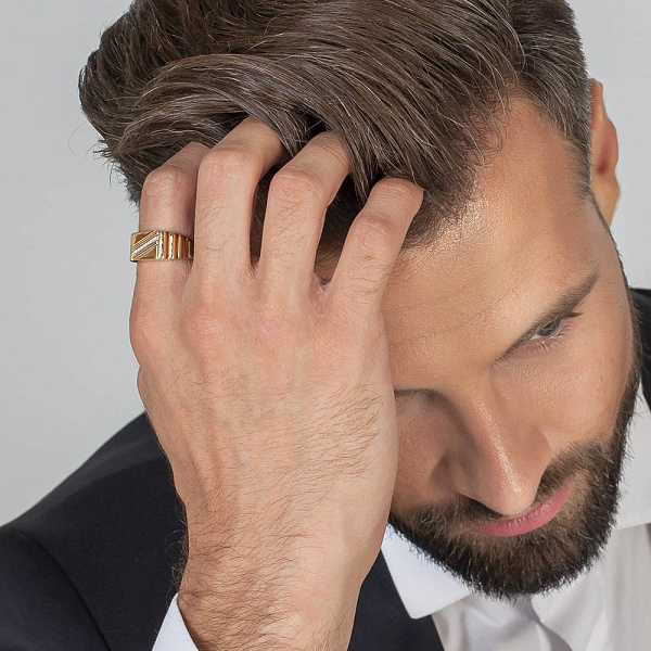 Перстень з червоного золота з фіанітами (арт. 170045) – зображення 2